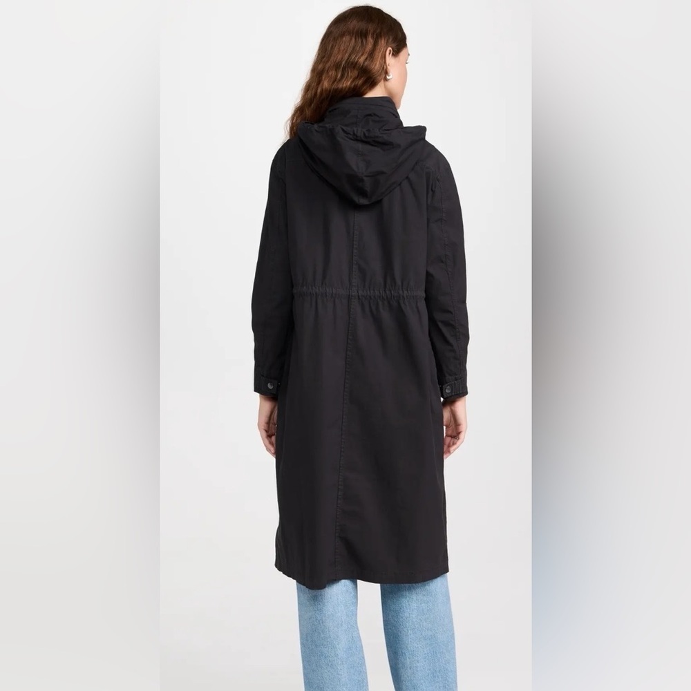 James Perse Black Hooded Utility Parka Minimalist Long Coat Size 1 (Small) - Picture 4 of 10
